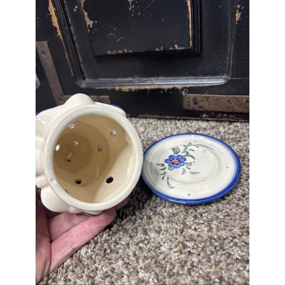 Boleslawiec Polish Pottery Tree Tea Light Luminary W/ Underplate - Picture 4 of 10